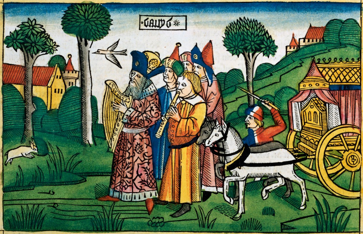 2 Samuel 6:1-5: David bringer arken til Jerusalem av Unbekannt