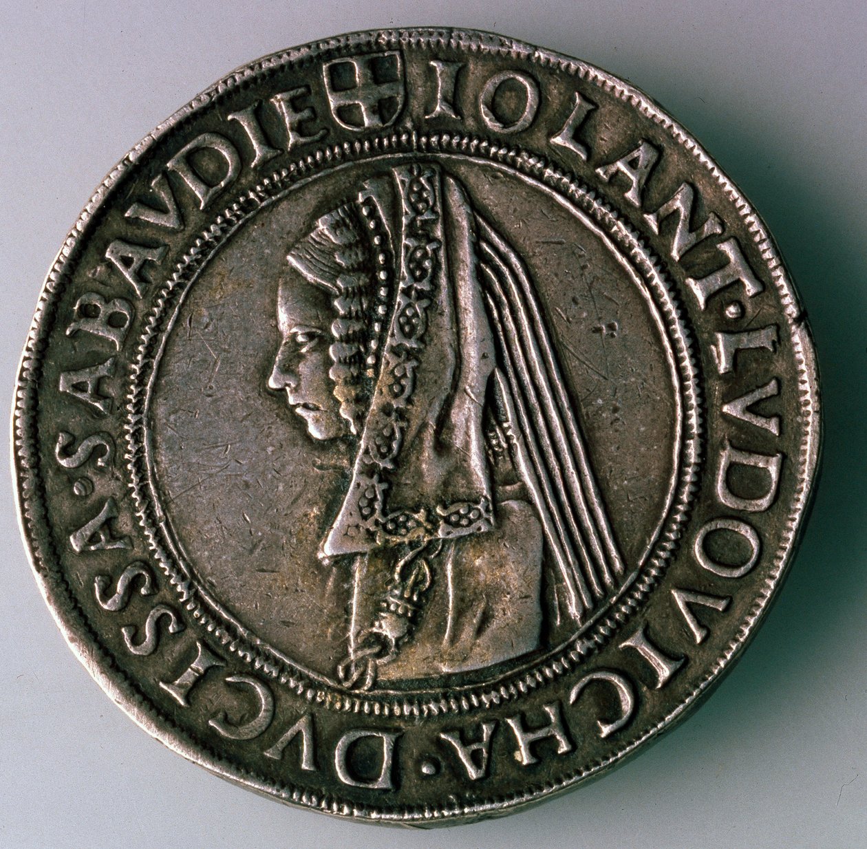 4-testong. Hertugdømmet Savoy, Italia, omvendt: Iolanta Ludovica, hertuginne av Savoy, 1497-1504 av Unbekannt