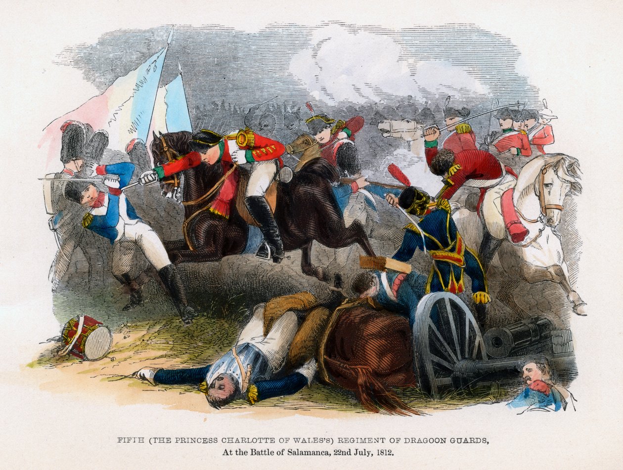 5. Regiment av Dragoon Guards, Slaget ved Salamanca, 22. juli 1812 av Unbekannt