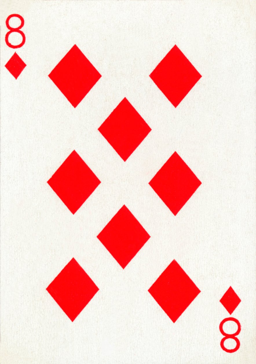 8 av diamanter fra en kortstokk med Goodall & Son Ltd.-spillekort, c1940 av Unbekannt