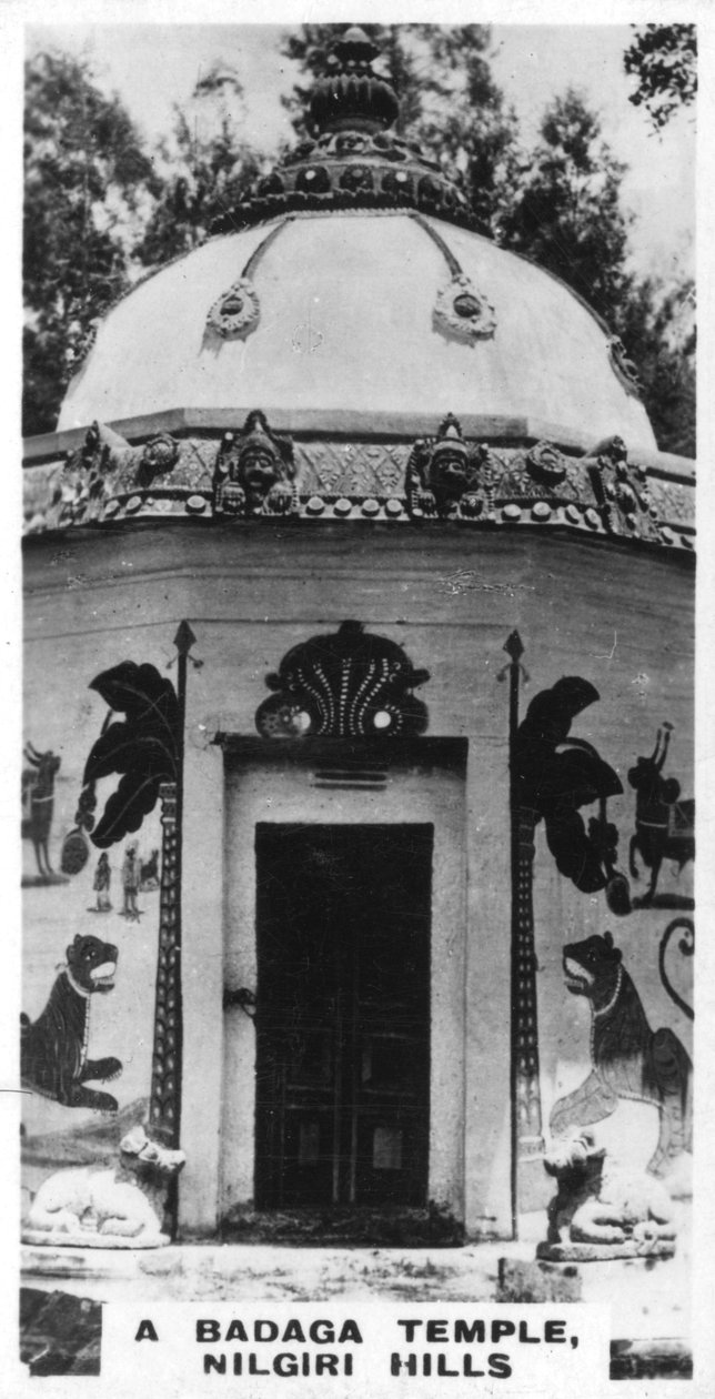 Et Badaga-tempel, Nilgiri Hills, India, c1925 av Unbekannt