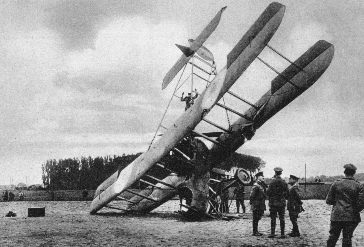 En britisk Vickers Vimy biplan, styrtet sør-vest for Lille, Frankrike, første verdenskrig, 1917 av Unbekannt