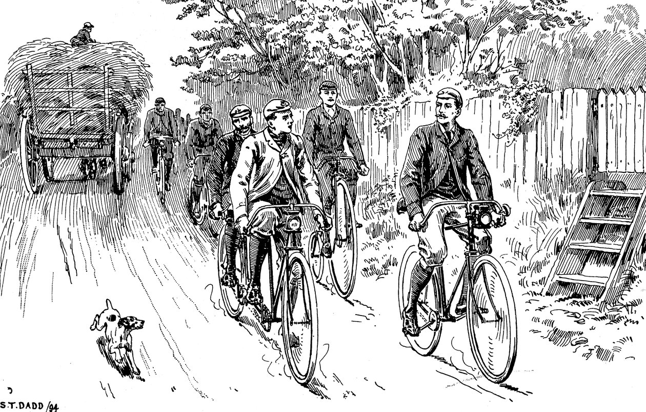 En britisk sykkelklubb ute på landtur, 1895 av Unbekannt