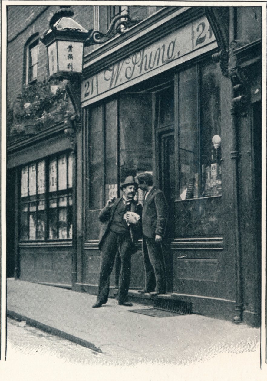 En kinesisk butikk, Limehouse, London, c1900 1901 av Unbekannt
