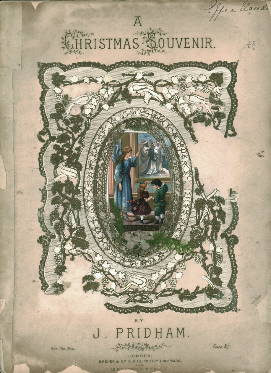 En julesuvenir, forside til noteark, ca 1860-tallet av Unbekannt