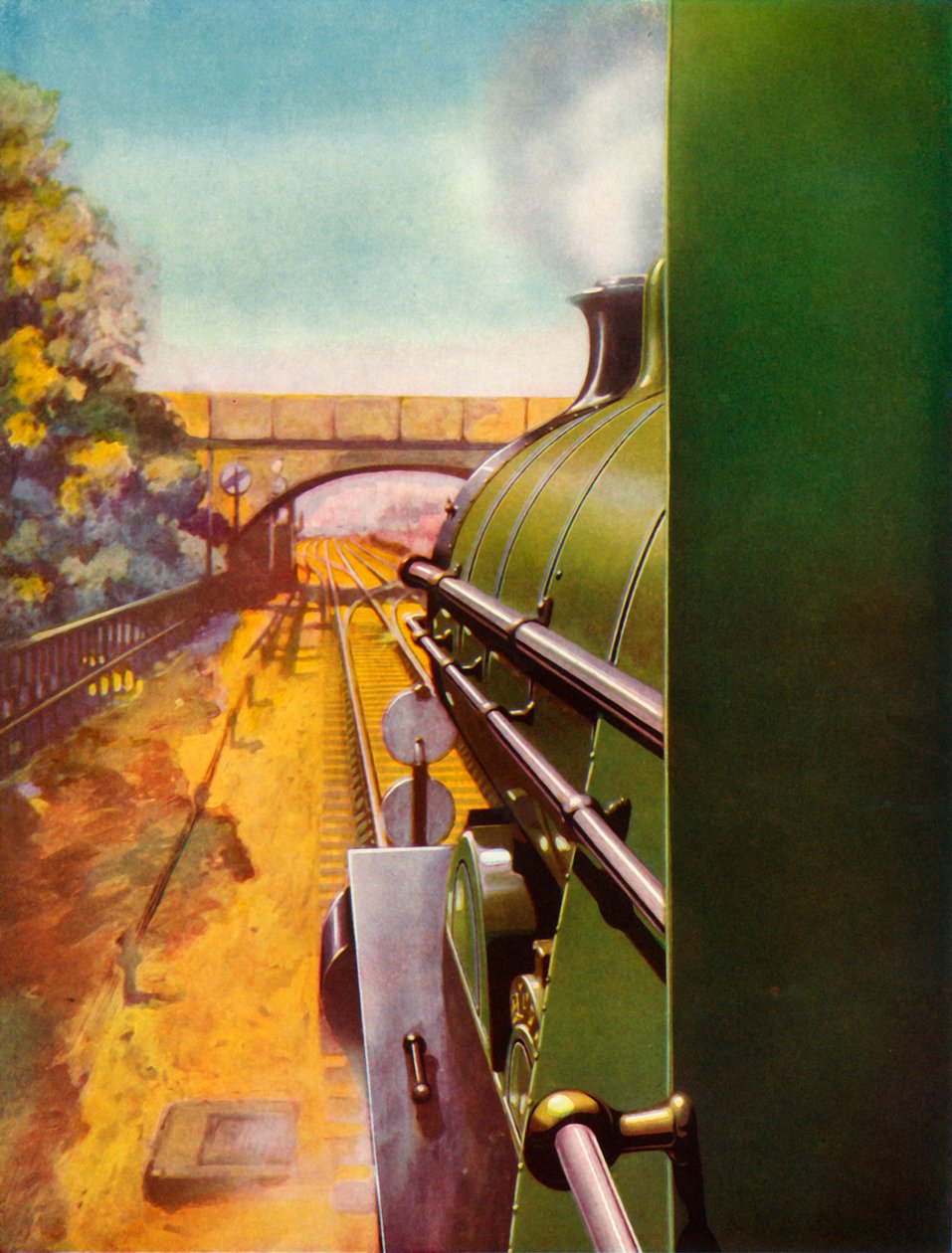 A Clear Road fra førerhuset til et Southern Railway Atlantic lokomotiv, 1935. av Unbekannt