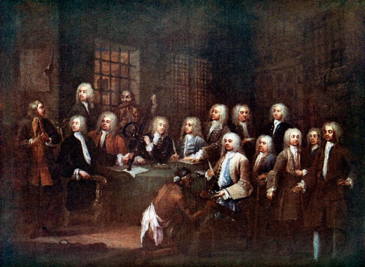 En komité for Underhuset ved Fleet Street Prison, London, 1729 c1905 av Unbekannt