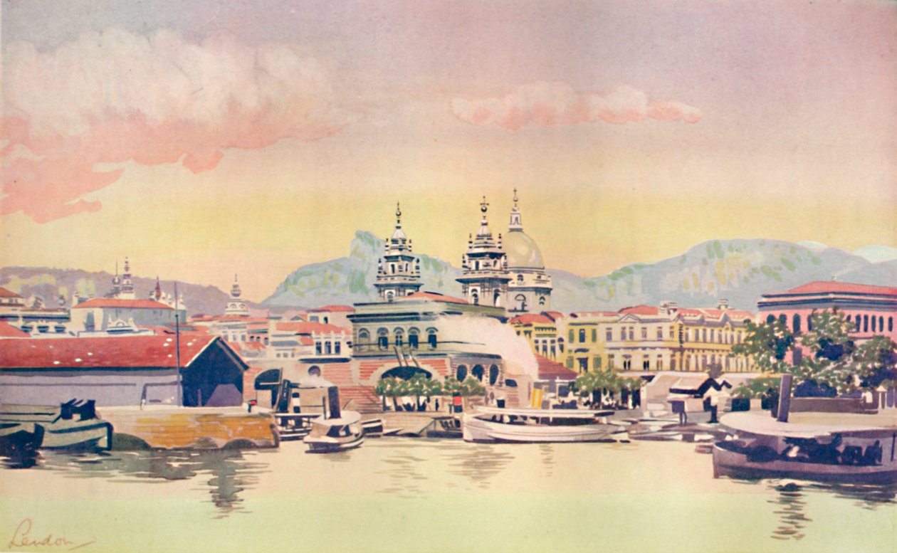 Et hjørne av Rio Customs Wharf, 1914 av Unbekannt