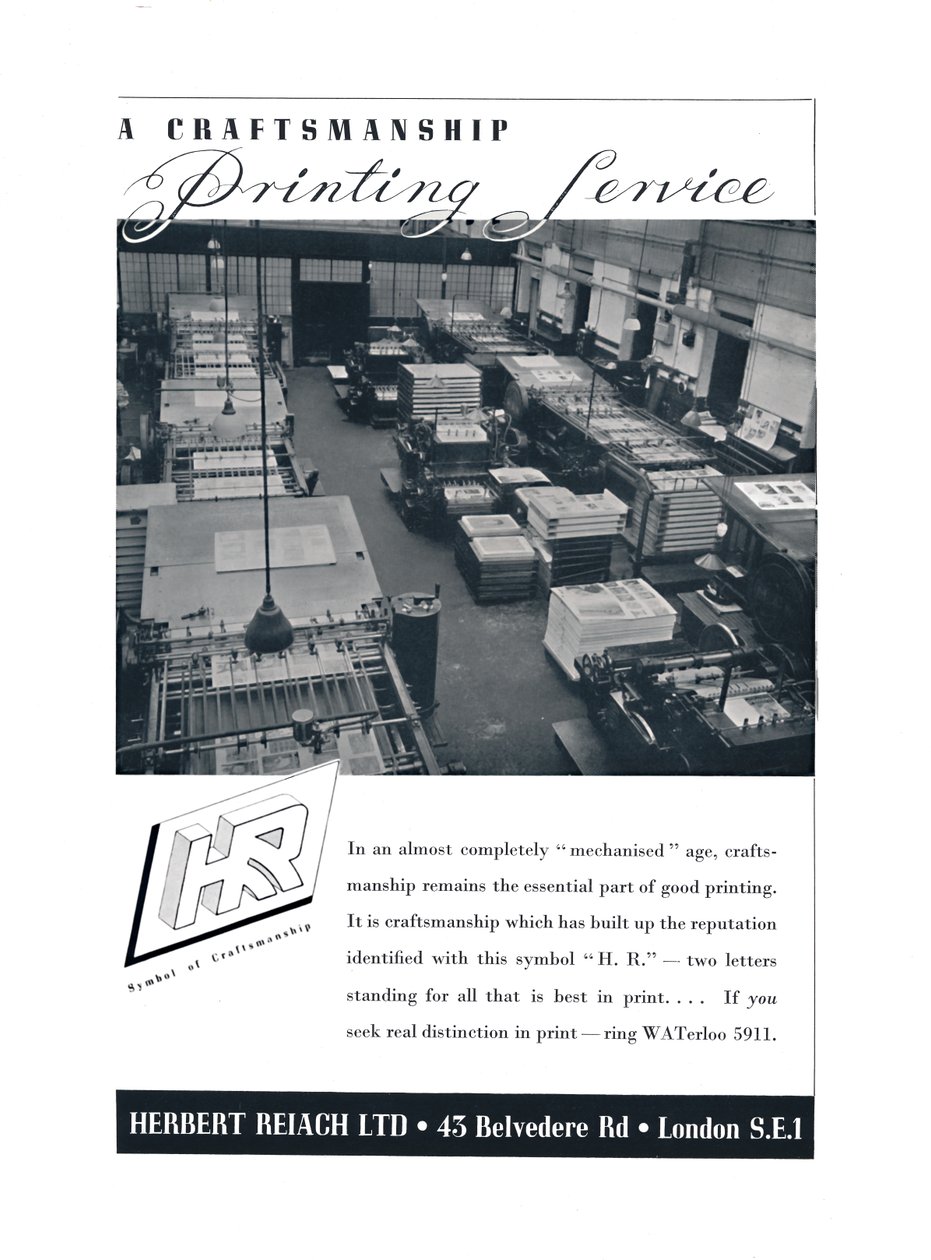 A Craftsmanship Printing Service - Herbert Reiach Ltd, 1939 av Unbekannt