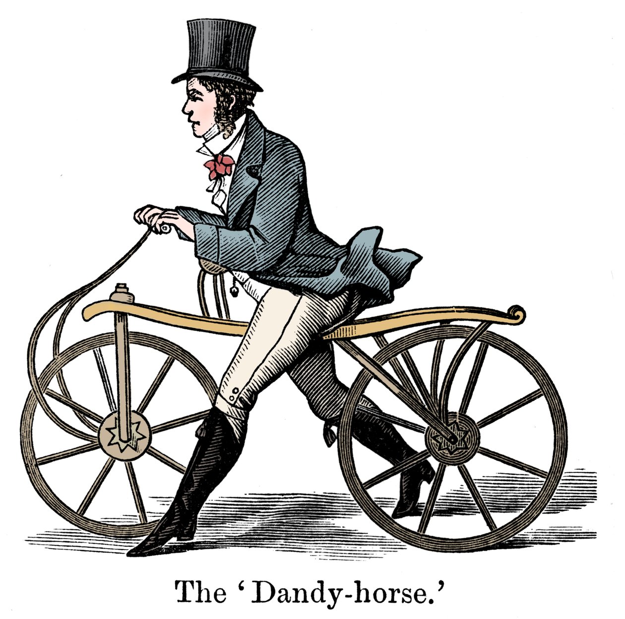 En Dandy-Horse eller Draisienne av typen fasjonable c1820 av Unbekannt