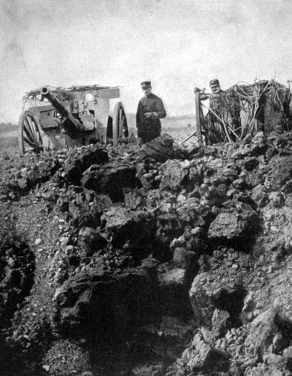 Et fransk batteri av 75. har en trang flukt, første verdenskrig, 1915 av Unbekannt