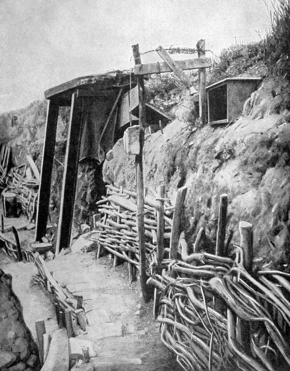 En fransk skyttergrav, første verdenskrig, 1915 av Unbekannt