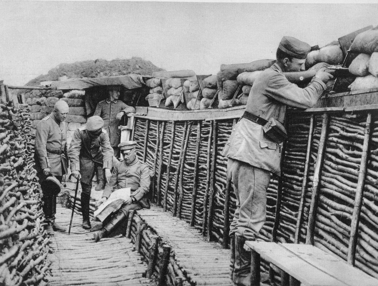 En tysk skyttergrav, første verdenskrig, 1915 av Unbekannt