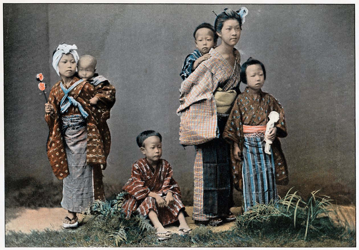 En gruppe barn, c1890 av Unbekannt