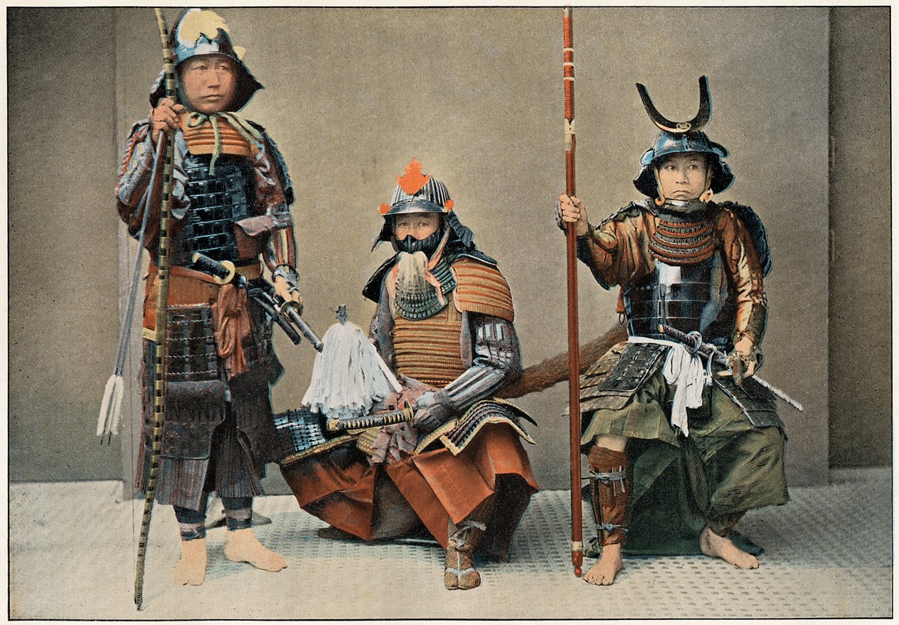 En gruppe samuraier, c1890 av Unbekannt