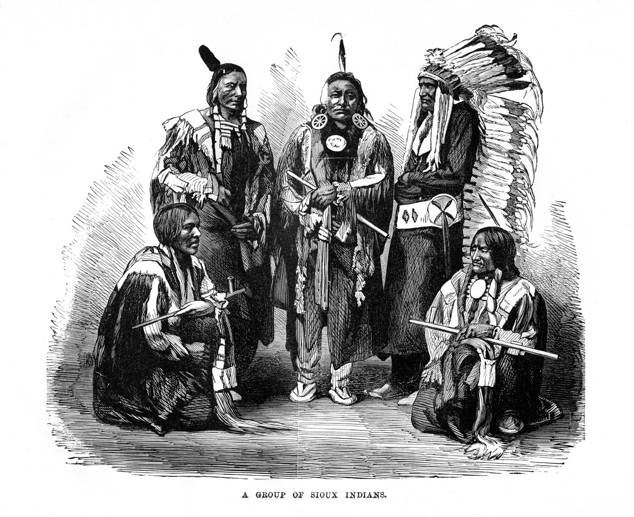 En gruppe Sioux-indianere, 1872 av Unbekannt