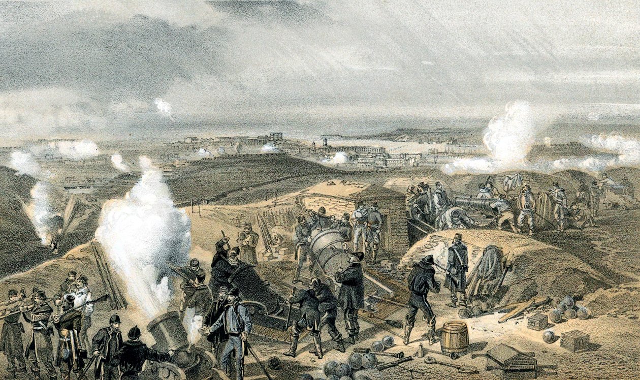 En varm dag i batteriene, Krim-krigen, 1853-1856 av Unbekannt