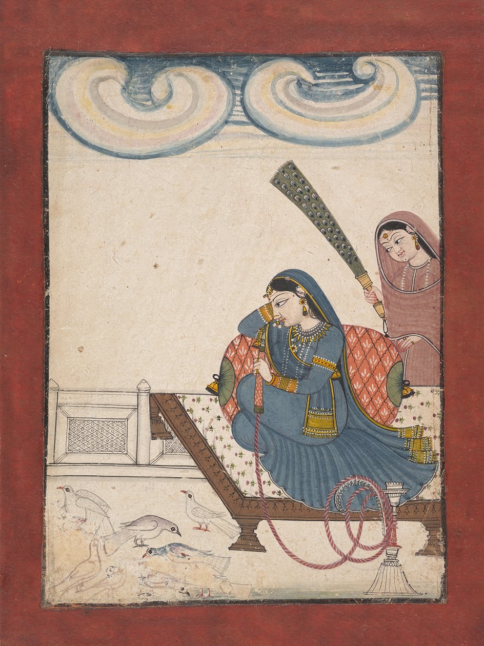 A Lady Gazing at Doves, ca. 1780-1800. av Unbekannt