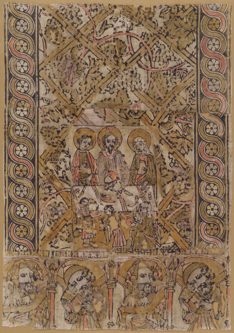 En talerstolduk med ekteskapet i Cana, ca. 1400. av Unbekannt