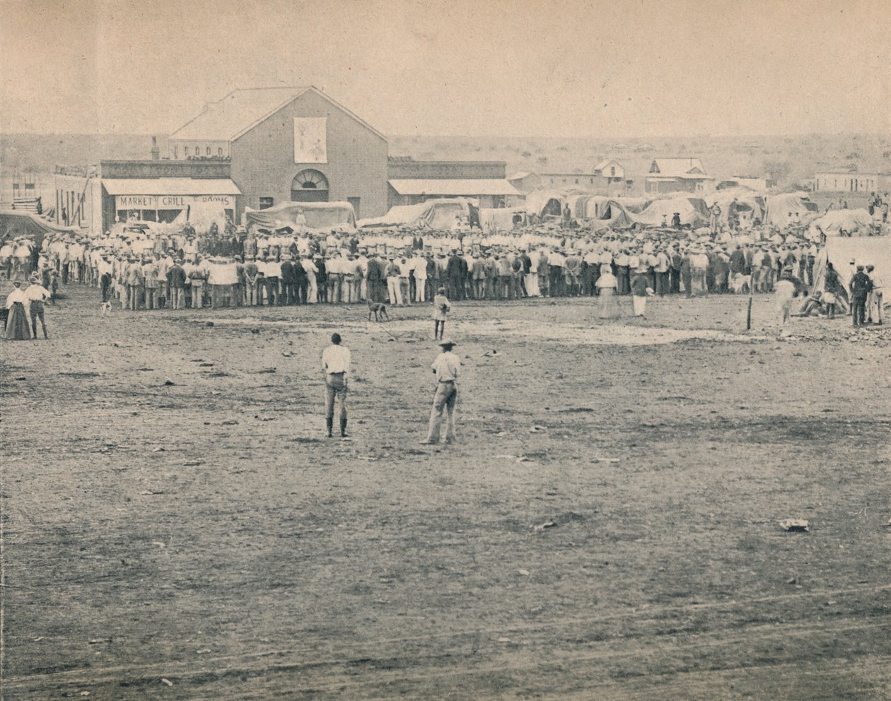Et massemøte i Bulawayo, c1900. av Unbekannt