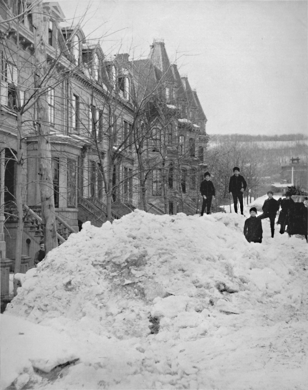 A Montreal Street om vinteren, 1800-tallet av Unbekannt
