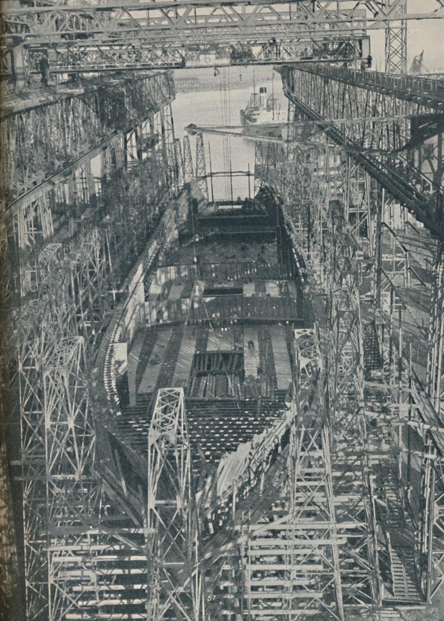 Et reir av stål. Cunard White Star rutebåt Georgic i konstruksjon, 1927-1929, 1936 av Unbekannt