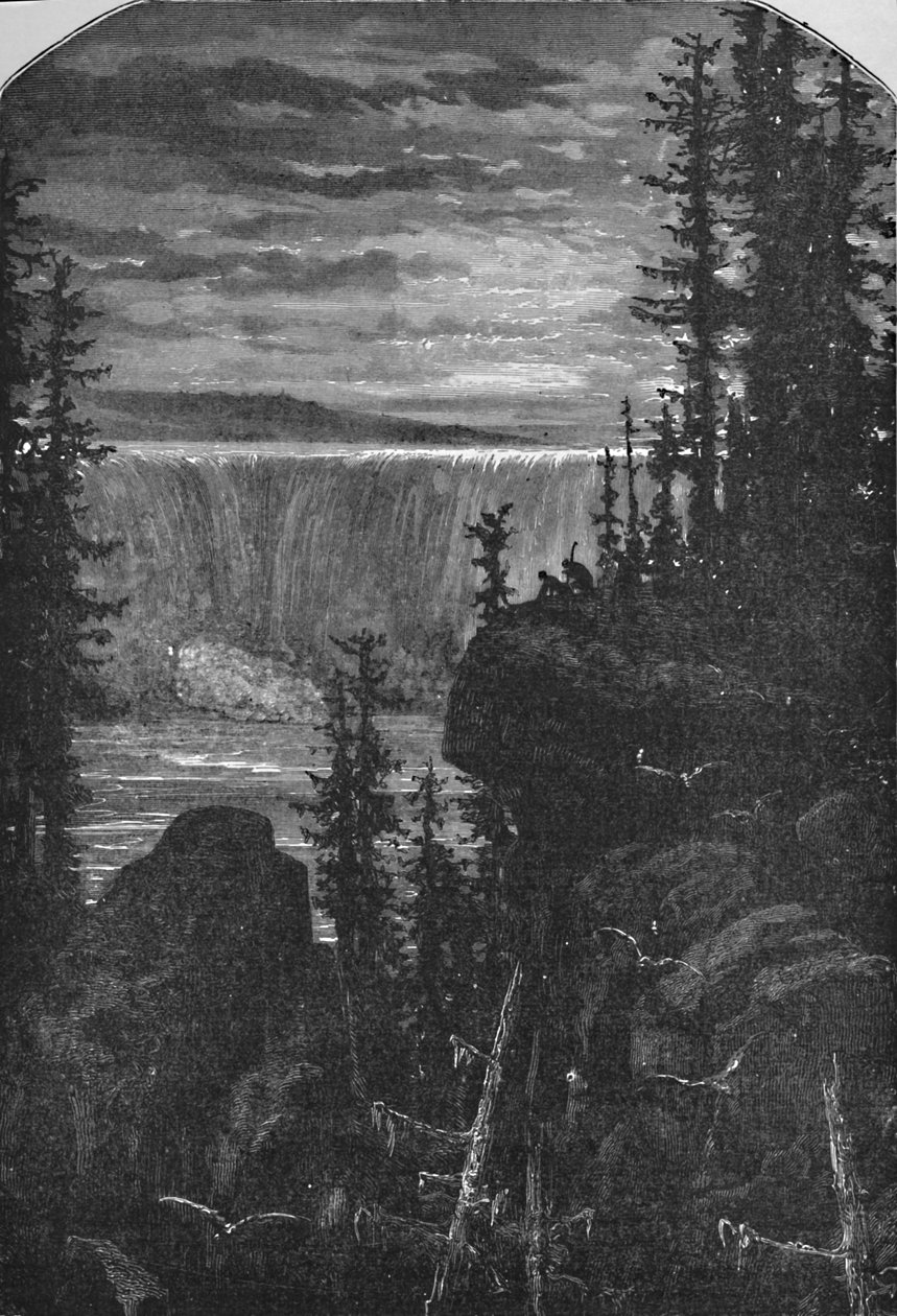 En nattutsikt over Niagara i gammel tid, 1883 av Unbekannt