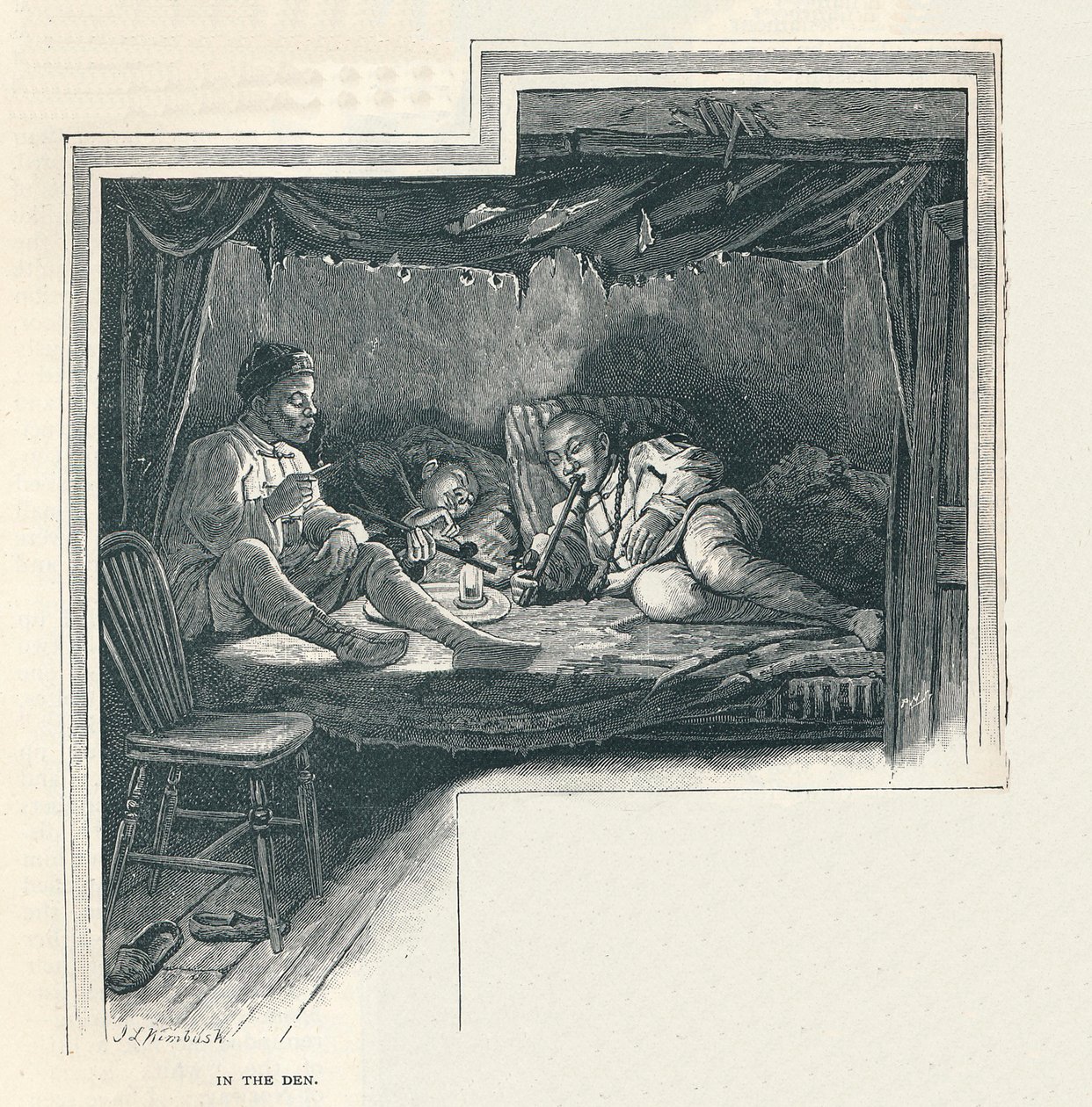 En natt i et opiumhule, 1891 av Unbekannt
