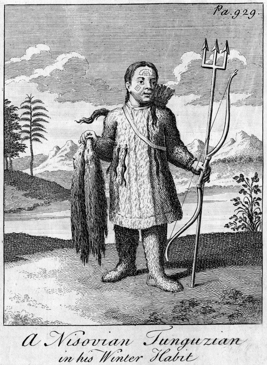 En Nisovian Tunguzian i sin vintervane, 1700-tallet av Unbekannt
