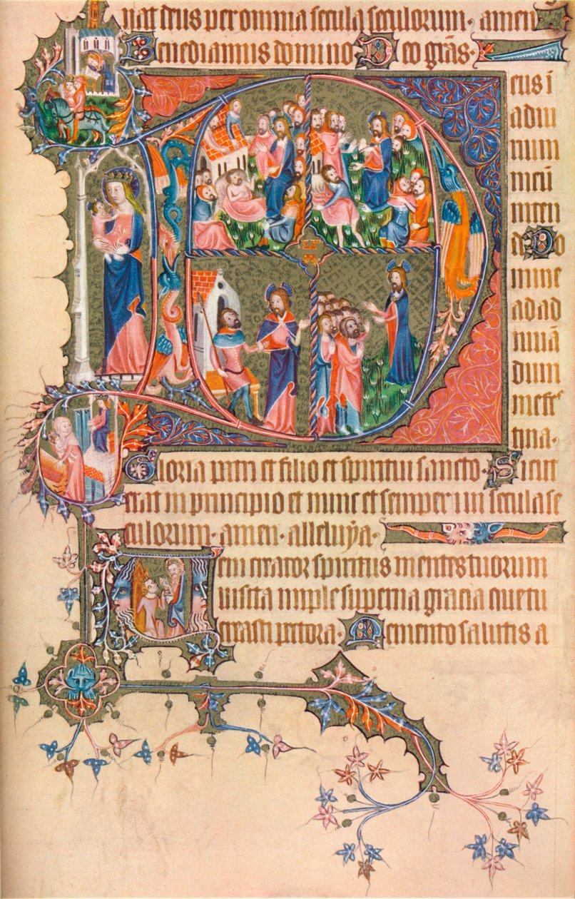 En side fra Egerton Bohun Psalter-Hours, 1370, 1937 av Unbekannt