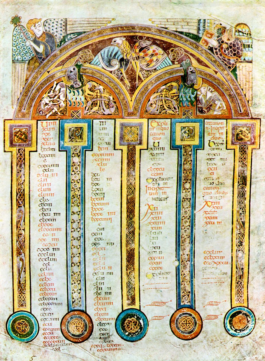 A Page of The Eusebian Canons, c800 AD, 20. århundre av Unbekannt