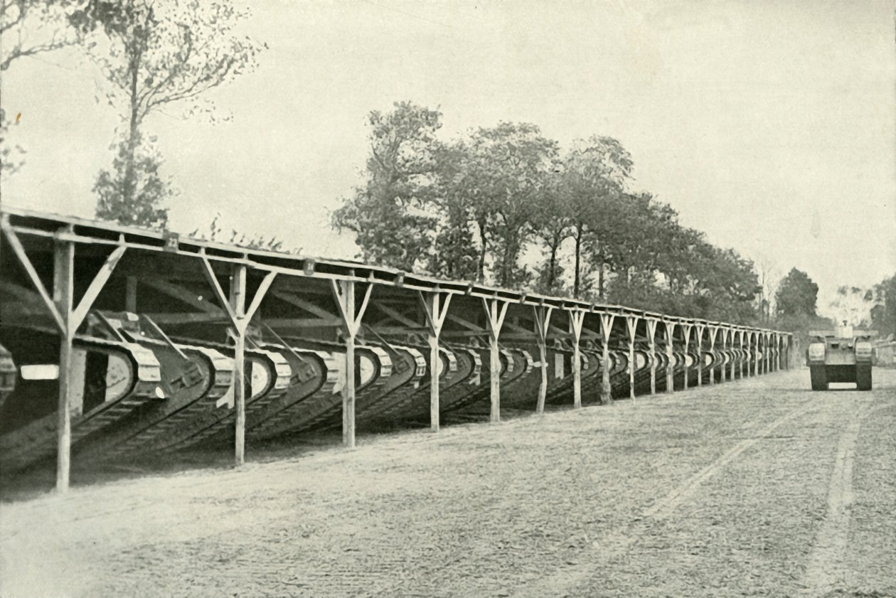 A Park of British Tanks like bak frontlinjen, 1919. av Unbekannt
