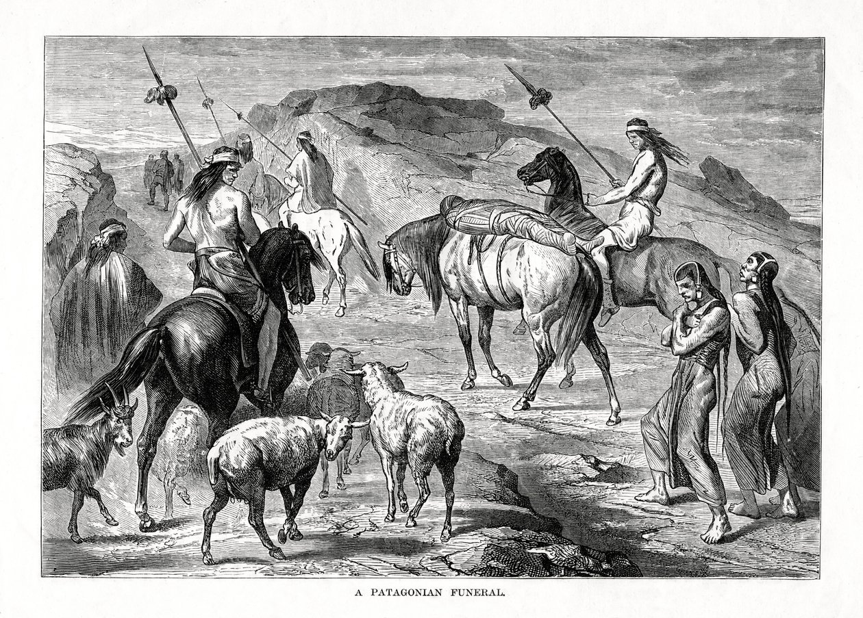 En patagonisk begravelse, 1877 av Unbekannt