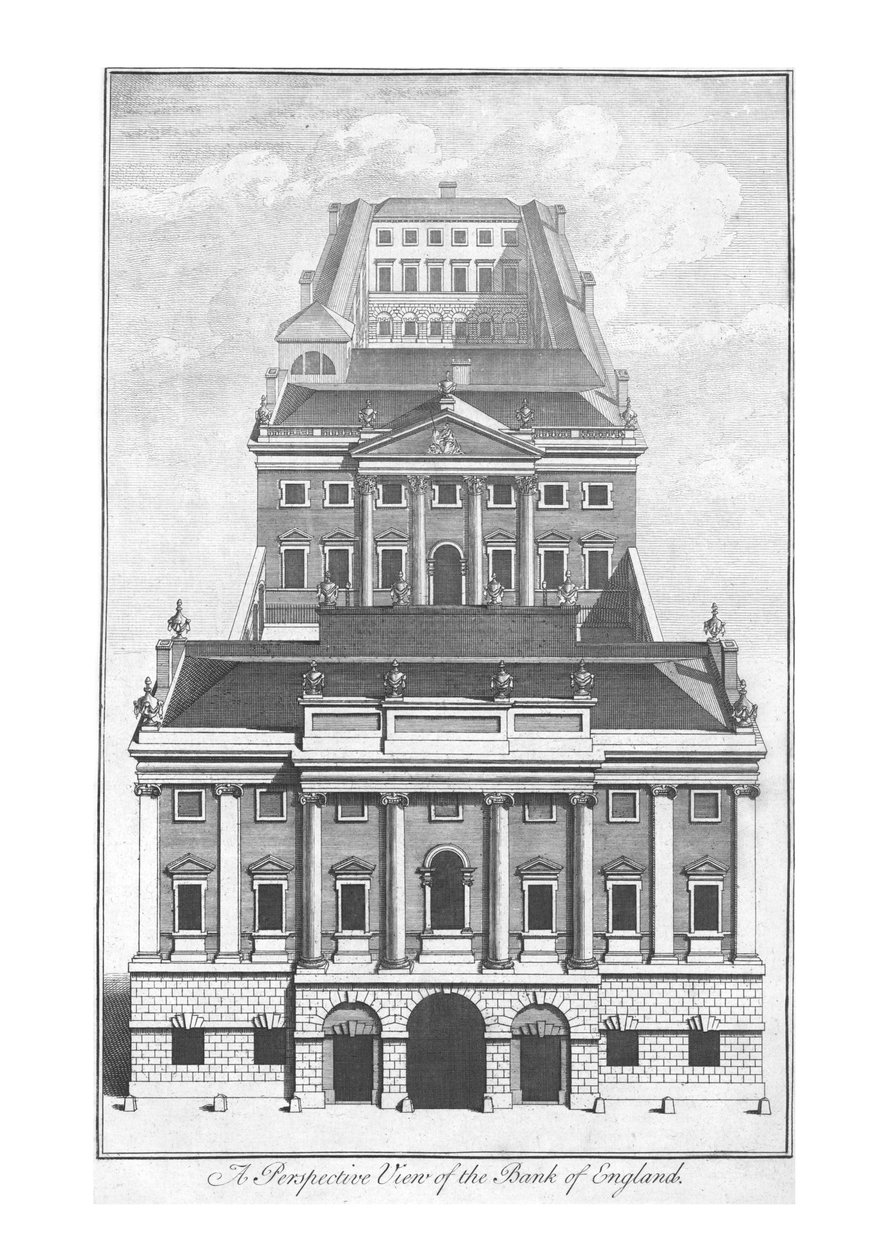 Et perspektivbilde av Bank of England., c1775 av Unbekannt