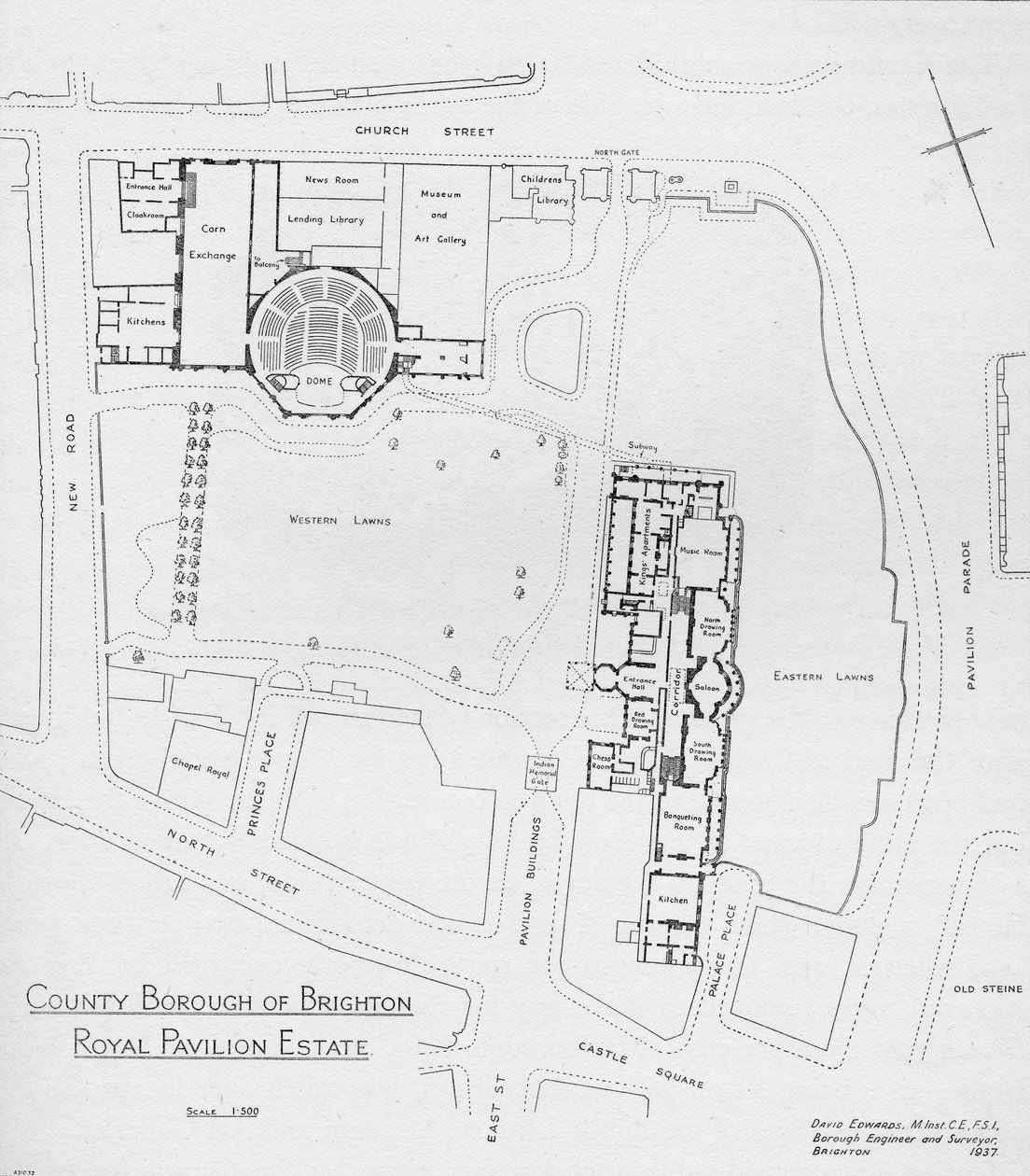En plan for Pavilion Estate slik den var i 1937, 1939 av Unbekannt