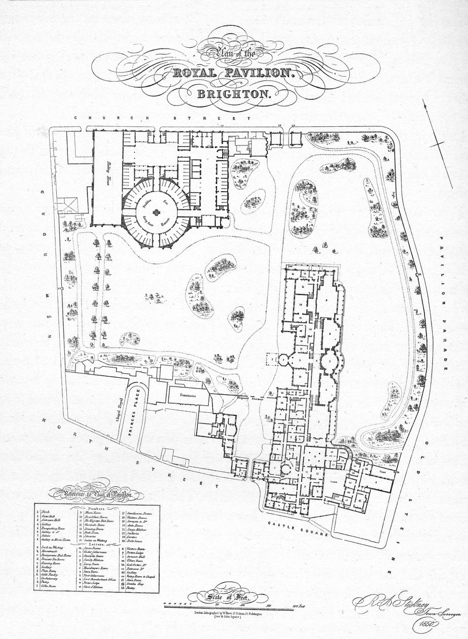 En plan over Pavilion Estate slik den var da den ble kjøpt av bymyndighetene, 1850, 1939 av Unbekannt