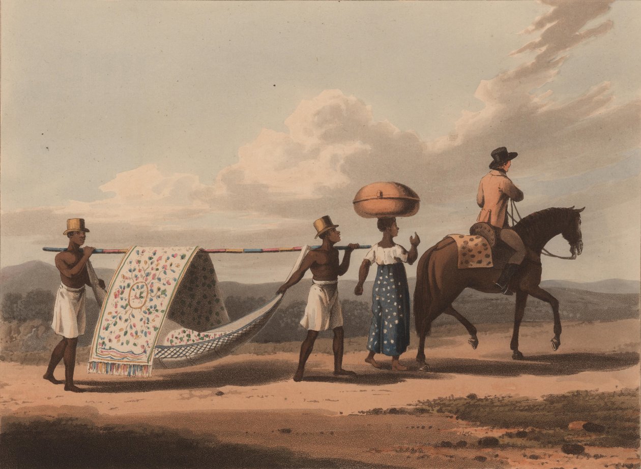 En planter og hans kone på reise, 1816. av Unbekannt