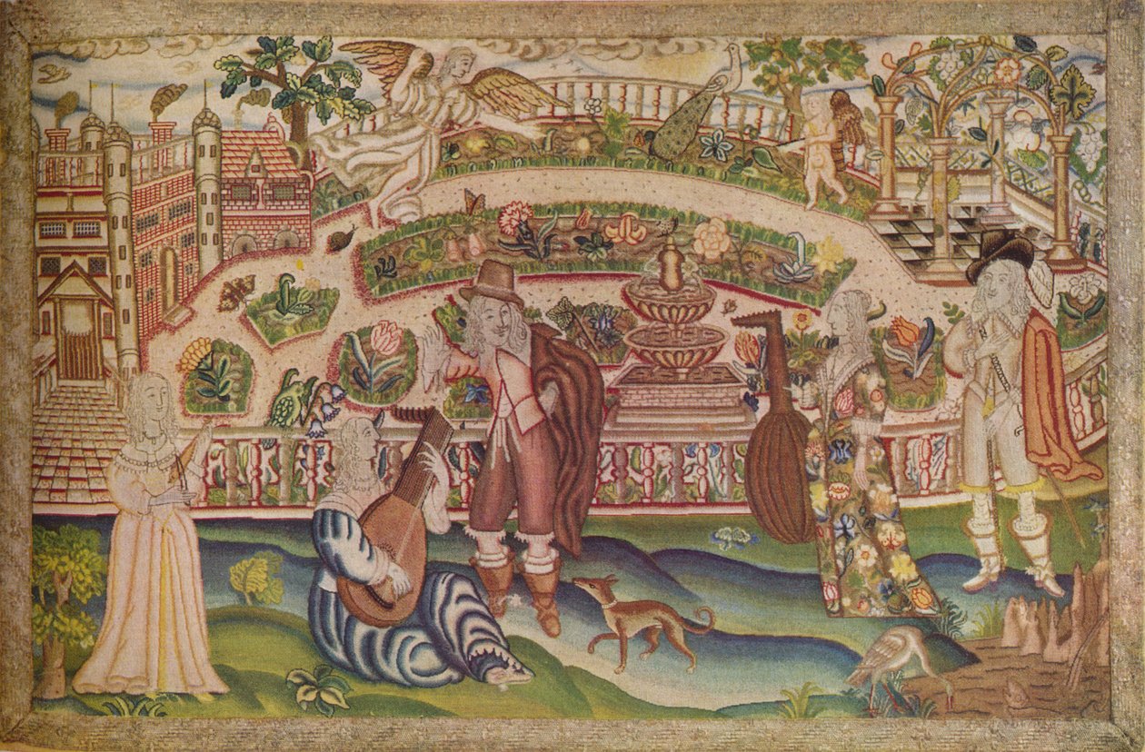 Et sjeldent Petit Point-bilde av perioden til Charles I, 1600-tallet, 1936 av Unbekannt