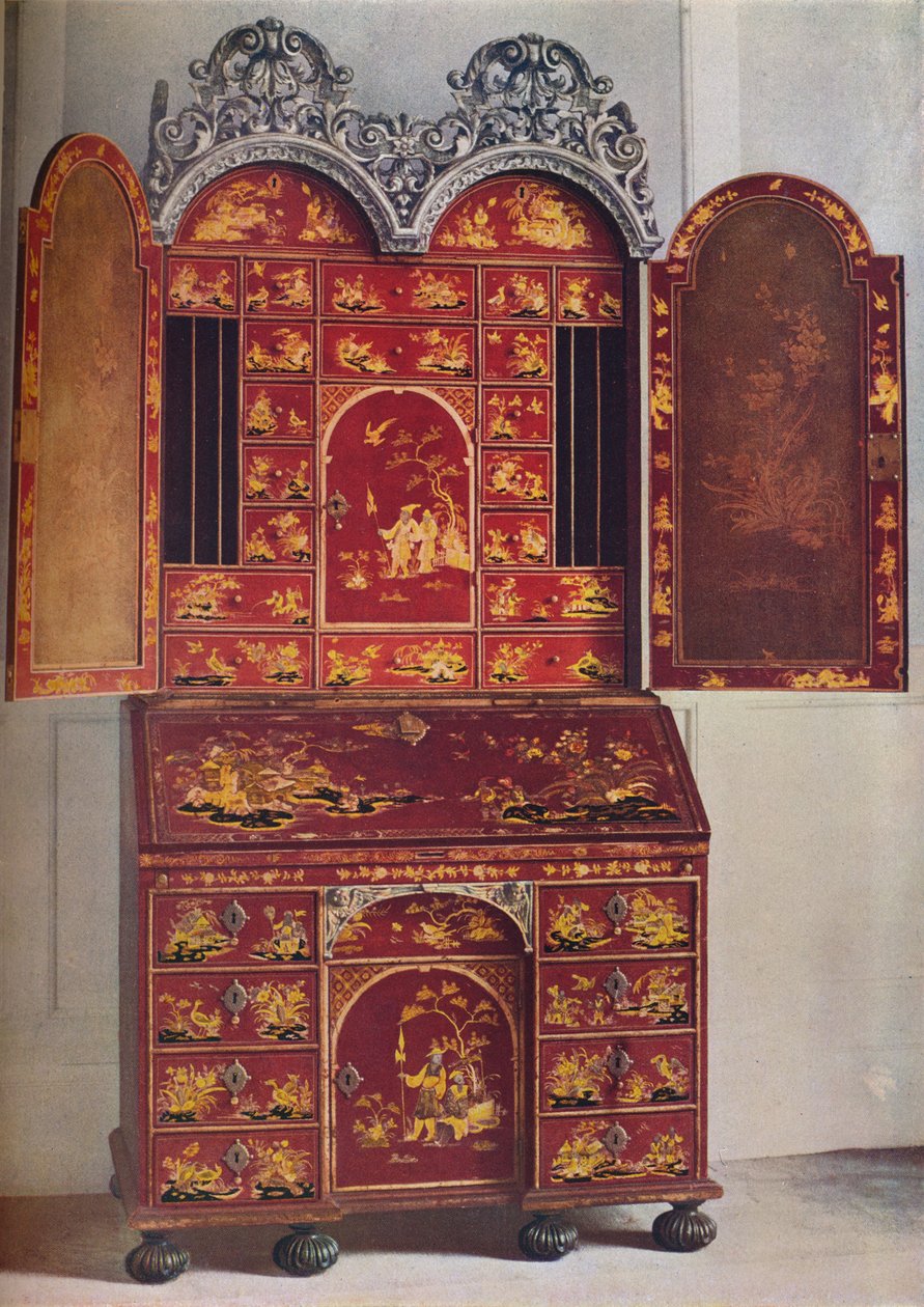 A Red Lacquer Cabinet, c1685, 1936 av Unbekannt