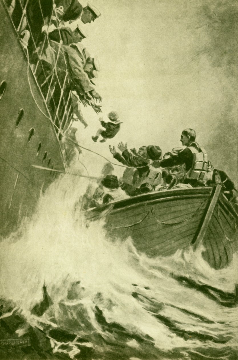 En redning til sjøs, c1930. av Unbekannt