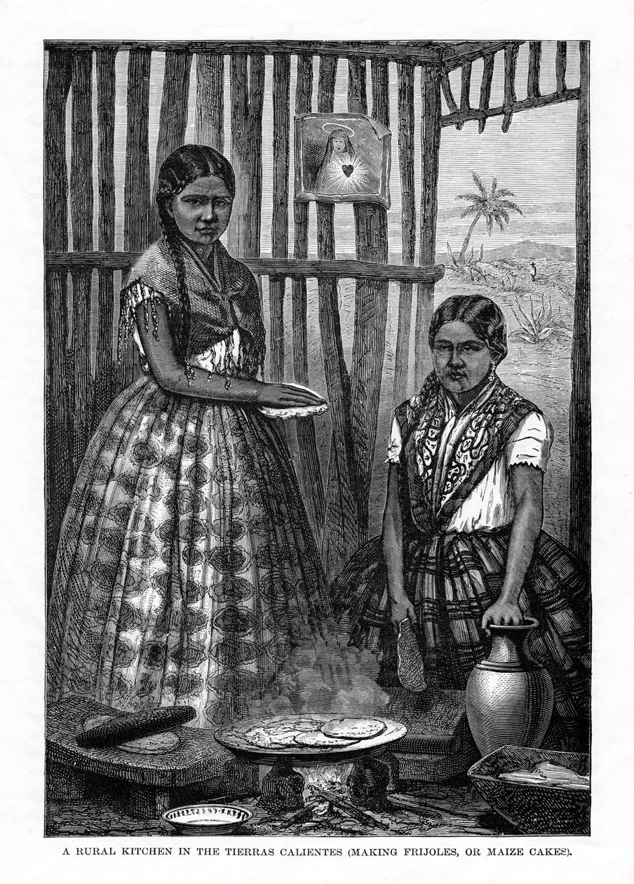 Et landlig kjøkken i Tierras Calientes, Mexico, 1877 av Unbekannt