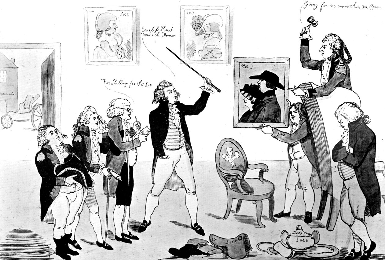 En scene i skolen for skandale, 1786 av Unbekannt