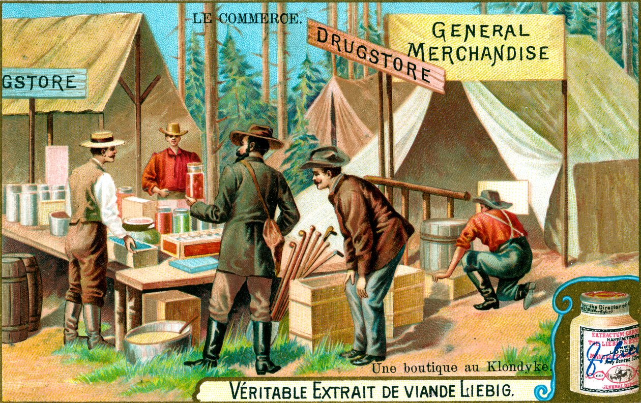 En butikk i Klondyke, c1900 av Unbekannt