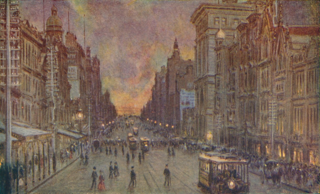 A Street i Melbourne, 1924 av Unbekannt