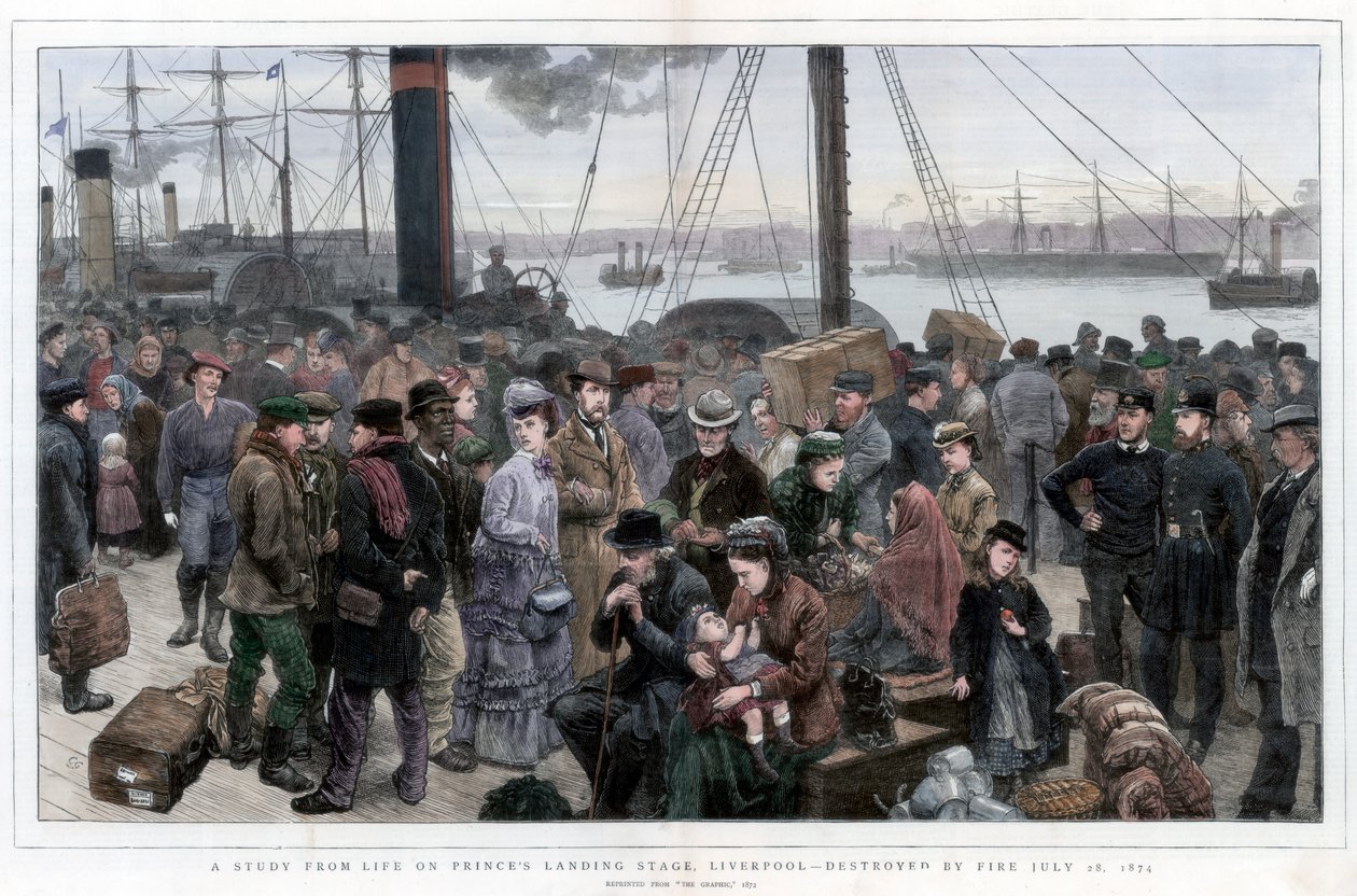 A Study from Life on Princes Landing Stage, Liverpool - Destroyed by Fire 28. juli 1874 av Unbekannt