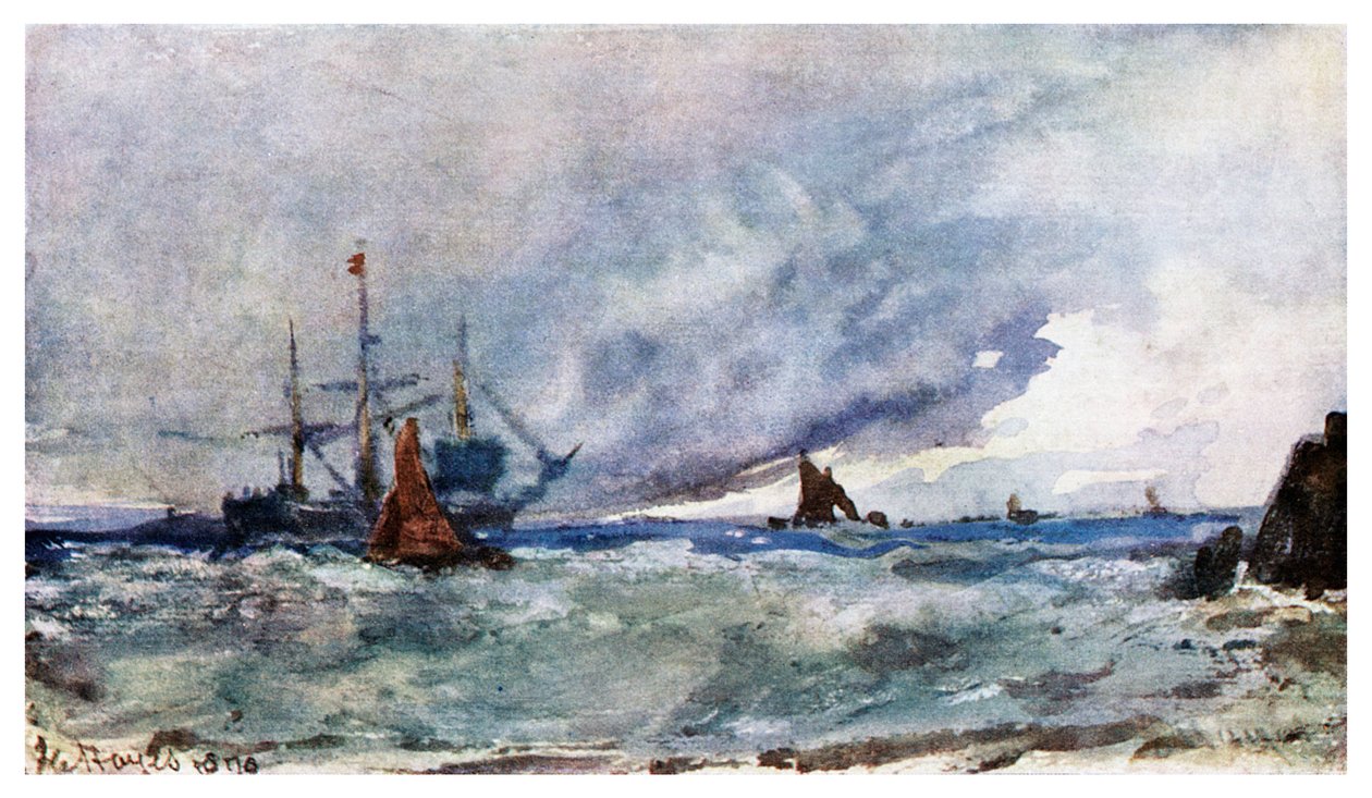 En studie av himmel og hav fra dekket på et fartøy utenfor Tarifa, 1901 av Unbekannt
