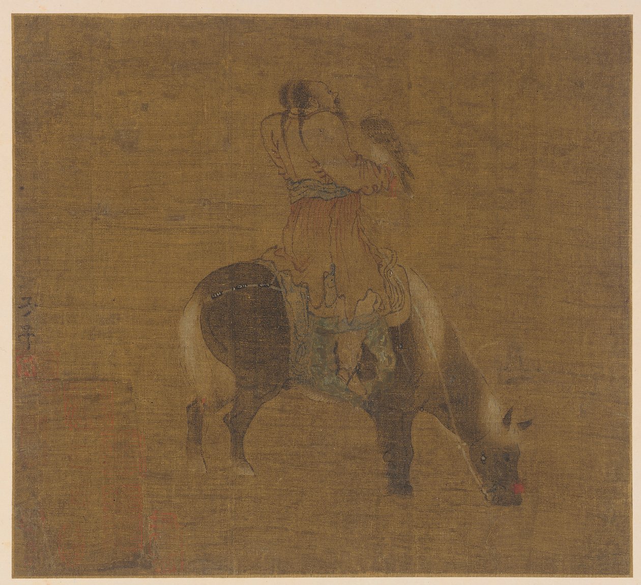 En tartarisk rytter med en hauk, Ming-dynastiet, 1368-1644. av Unbekannt
