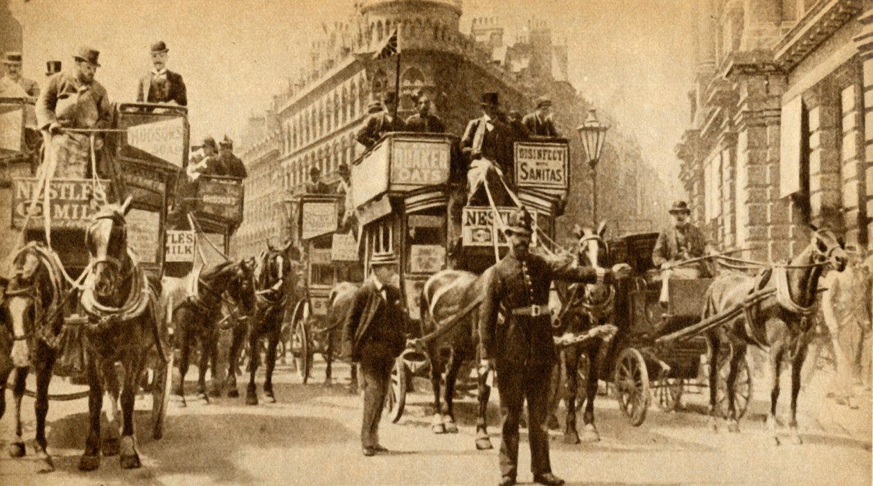 A Traffic Block in 1900 - En scene utenfor Mansion House, 1933. av Unbekannt