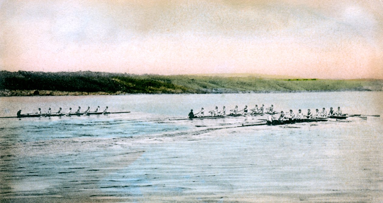 Et prøvespinn av Cornell-mannskapene på Cayuga Lake, 1906 av Unbekannt