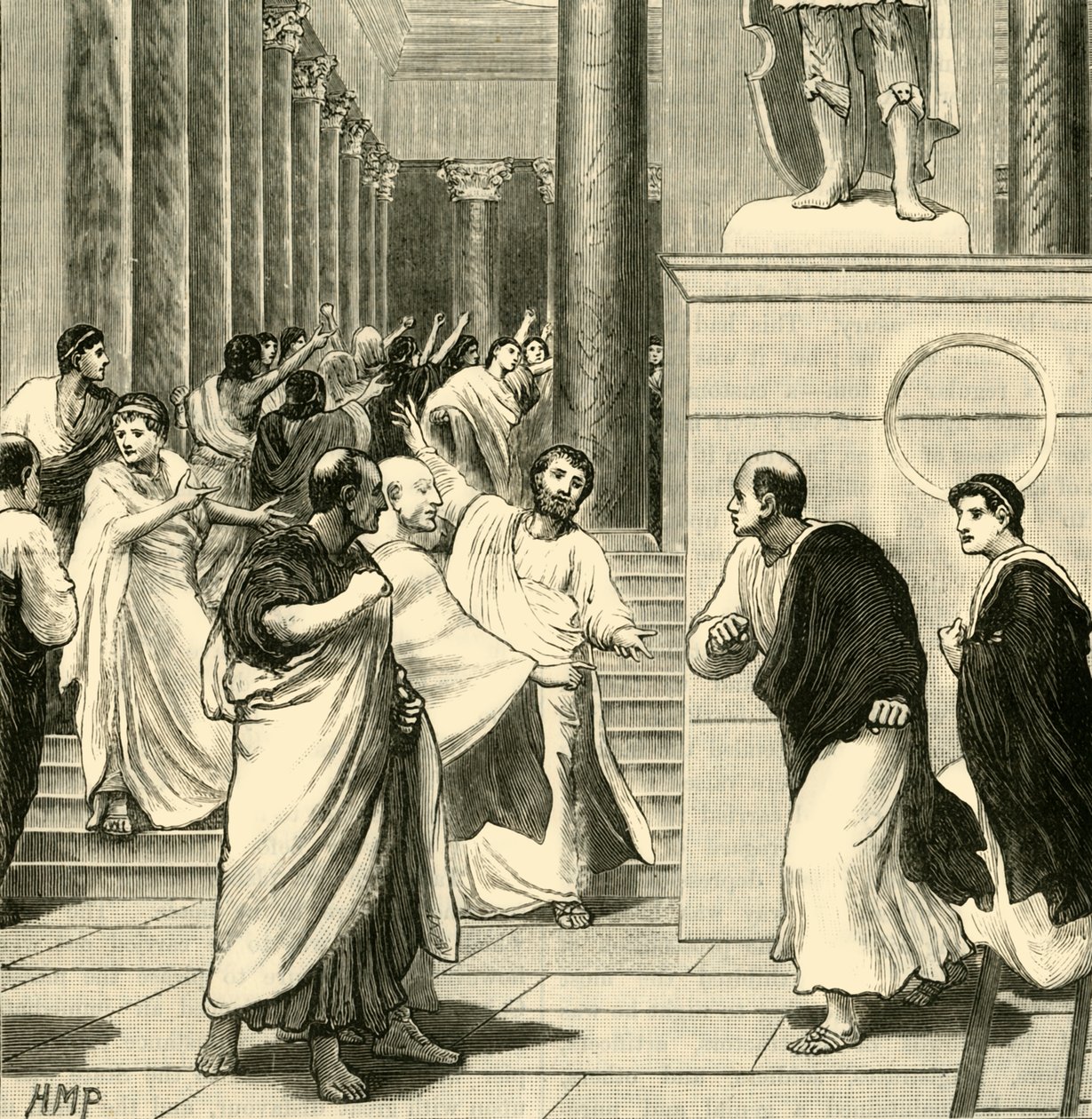 En tumult i forumet i Roma, 1890. av Unbekannt